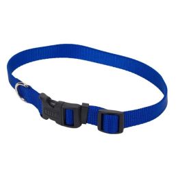 Coastal Adjustable Nylon Dog Collar with Plastic Buckle Blue 3/4 in x 14-20 in