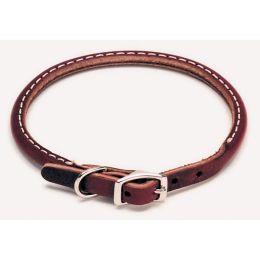 Circle T Latigo Leather Round Dog Collar Brown 3/8 in x 14 in