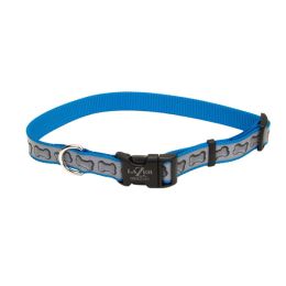 Lazer Brite Reflective Adjustable Dog Collar Turquoise 3/8 in x 8-12 in