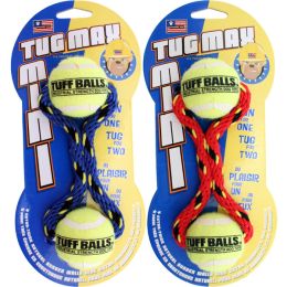 Petsport USA Tug Max Dog toy Rope with Tennis Ball Assorted 7 in Mini