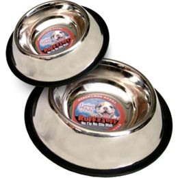 Loving Pets Traditional No-Tip Stainless Steel Dog Bowl Silver 16 Ounces