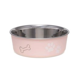 Loving Pets Classic Dog Bowl Paw Print & Bone Paparazzi Pink Medium