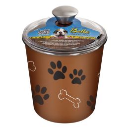 Loving Pets Treat Canister Paw Print & Bone Copper