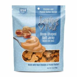 Loving Pets BoneShaped Soft Jerky Dog Treat Chicken  Peanut Butter, 1ea/6 oz