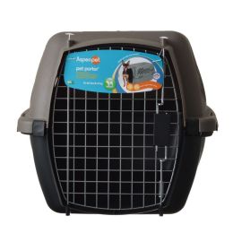 Aspen Pet Porter Heavy-Duty Pet Carrier Storm Gray and Black (size: Pets 15-20 lbs)