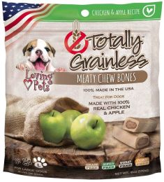 Loving Pets Totally Grainless Meaty Chew Bones - Chicken & Apple (size: Large Dogs - 6 oz - (Dogs 41+ lbs))